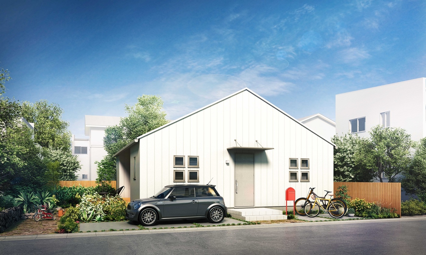 スキップフロアの家平屋モデル外観CG 投稿用.jpg